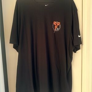 Nike Black Tee with Bold Orange Graphic